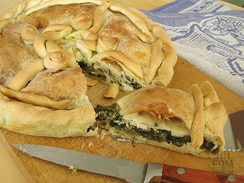 foto torta salata con verdure e caciocavallo ubriaco