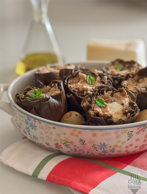 carciofi-ripieni-tonno-mozzarella