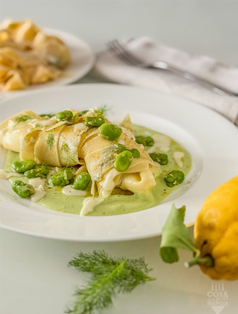 pappardelle fave e pecorino