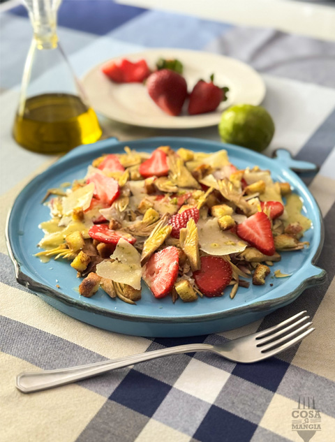 insalata-castraure-fragole-parmigiano